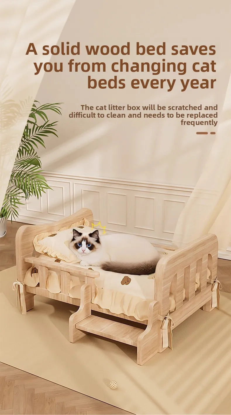 Solid Wood Pet Bed