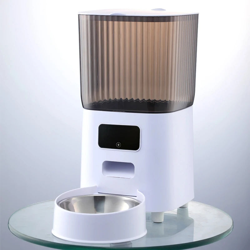 5L Smart Automatic Pet Feeder with Camera, Double Bowls & Voice Recorder
