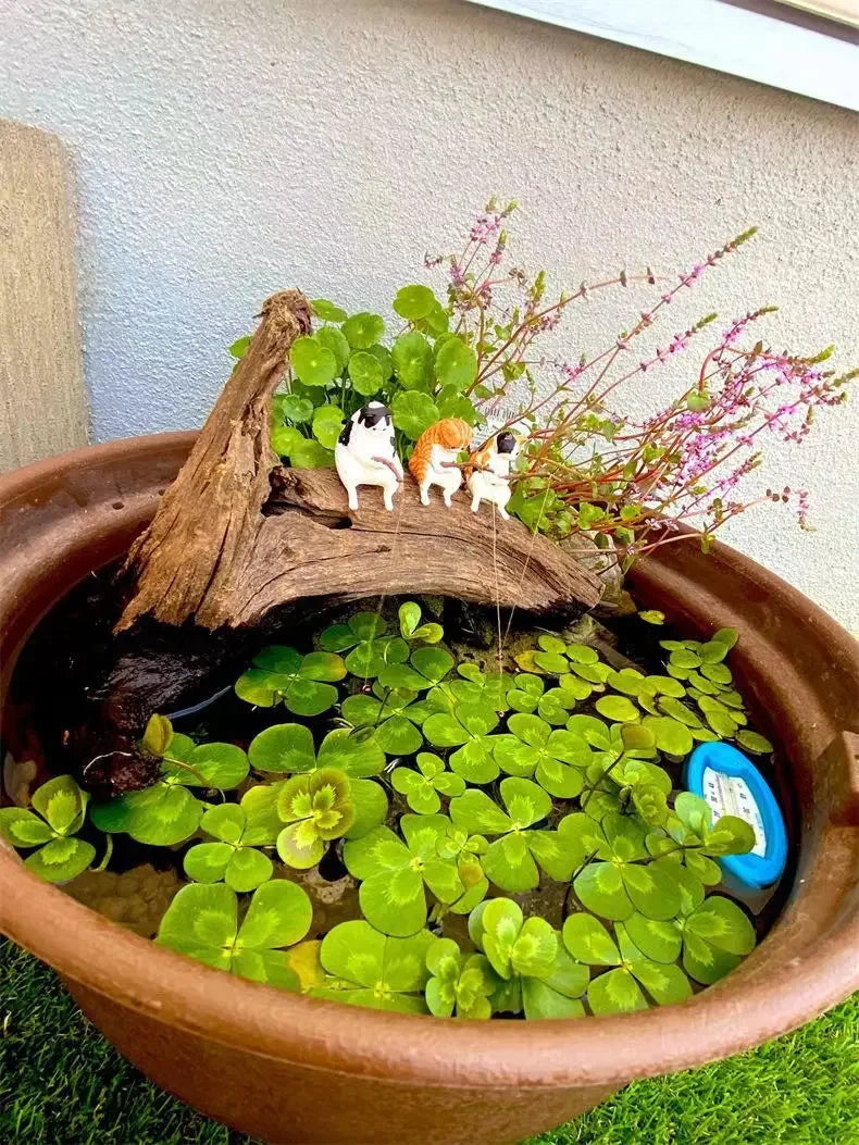 Fishing Cat Aquarium Decoration Ornament