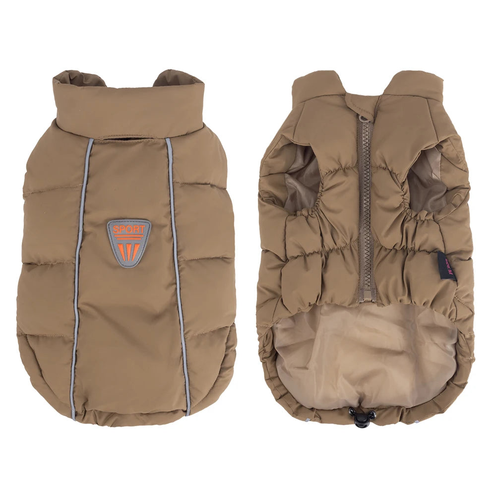 Windproof Reflective Down Jacket for Small Dogs | Harness Hole