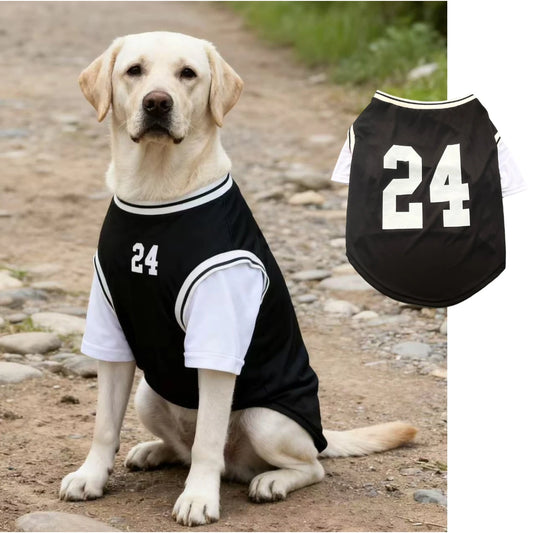 Basketball Print Faux Two-Piece Dog Cooling Vest Shirt | Summer Casual Top for Medium & Large Dogs