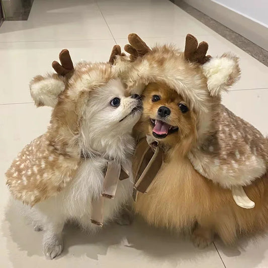 Festive Reindeer Pet Costume Cloak