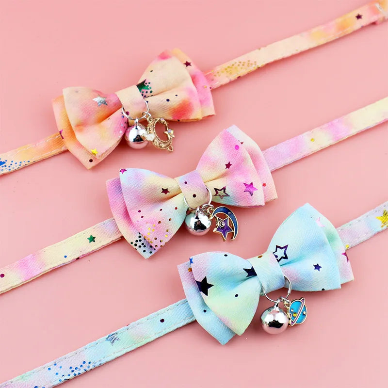 Colourful Butterfly & Star Pet Collar with Bell