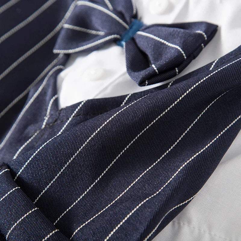 Striped Tuxedo Jacket with Bow for Small Dogs & Cats