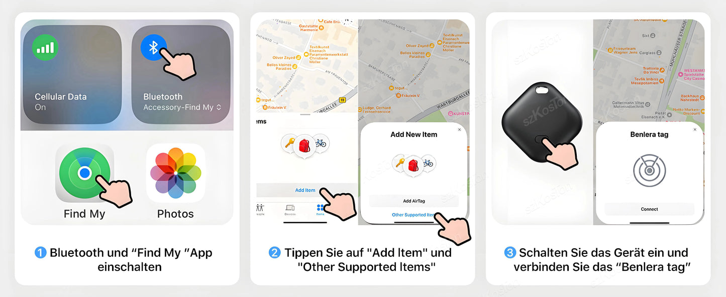 Mini traceur GPS pour animaux de compagnie et enfants - Localisateur intelligent compatible avec Localiser d'iOS