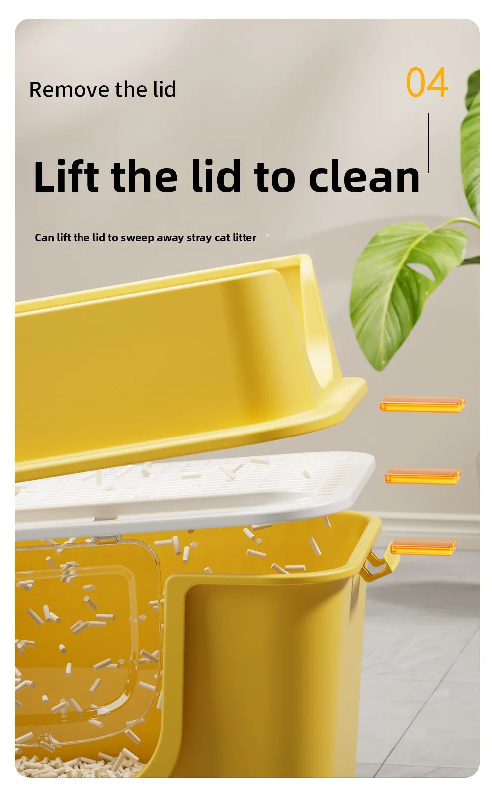 Top Entry Self-Cleaning Cat Litter Box with Odour Control & Anti-Splash Drawer