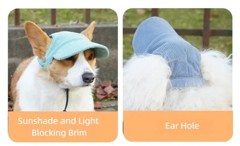 Pet Baseball Cap with Ear Holes | Adjustable Summer Sport Hat for Dogs & Cats