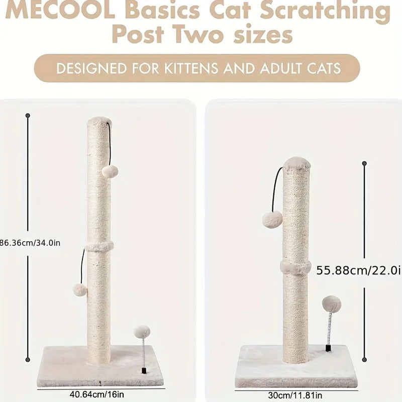 Griffoir pour chat en sisal de 86 cm avec balle suspendue