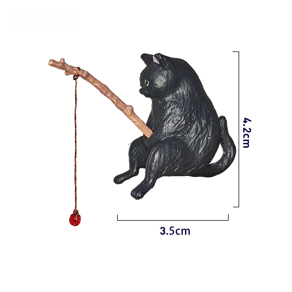 Fishing Cat Aquarium Decoration Ornament