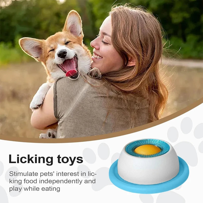 Interactive Lick Mat & Slow Feeder Bowl for Dogs & Cats — Promotes Dental Health & Calm Eating