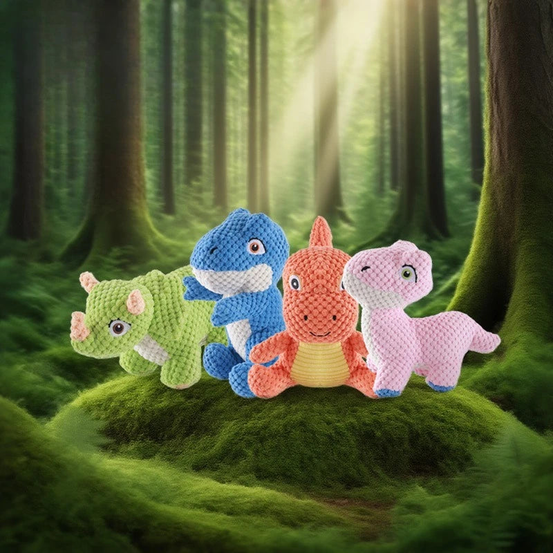 Plush Dinosaur Dog Toy - Interactive Chew Toy for Small Dogs