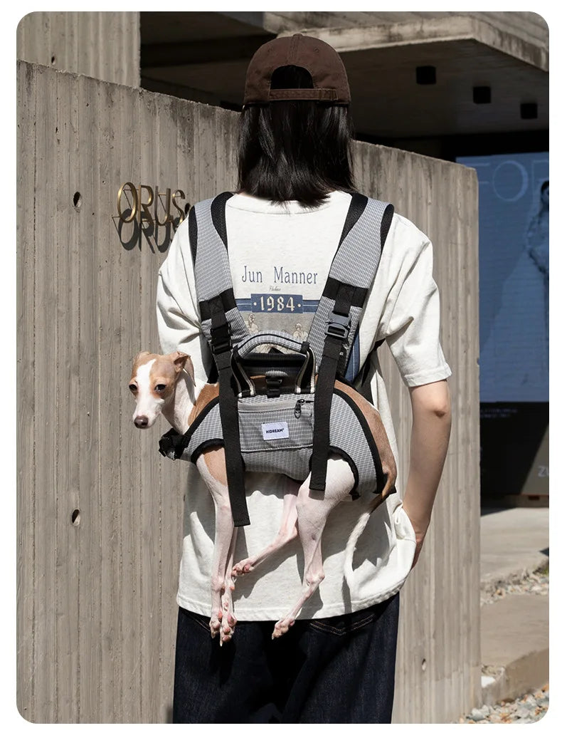 Horizontal Dog Backpack with Ice Silk Cooling & Spine Protector for Small Dogs & Cats