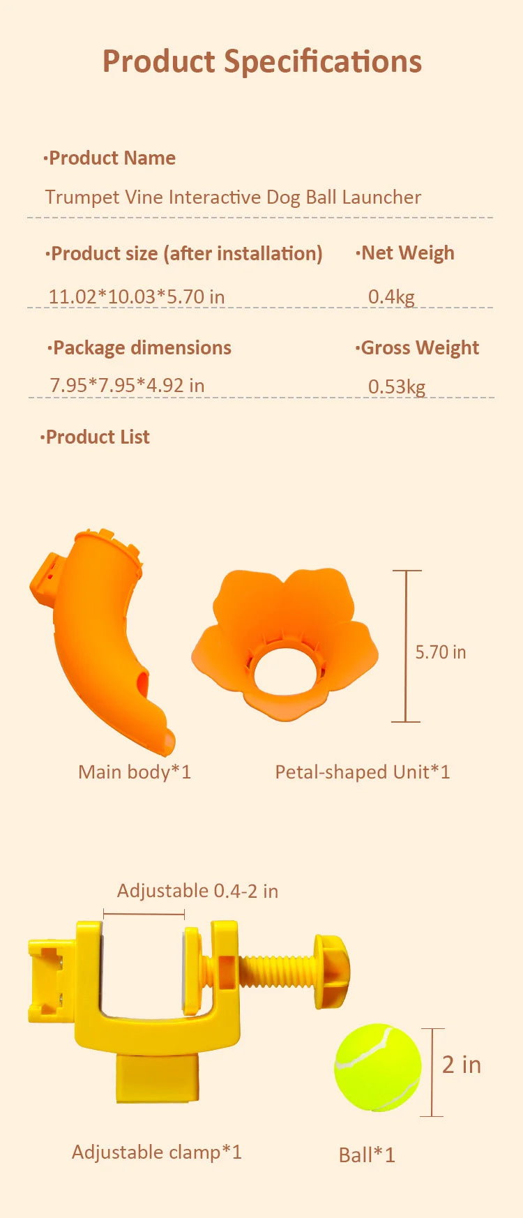Table-Clip Dog Ball Return Toy