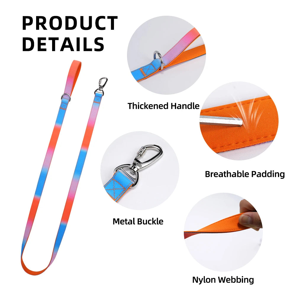 Wide Padded Dog Collar with Handle | Gradient Design for Large Dogs