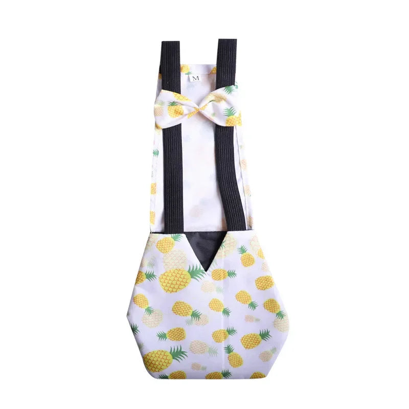 Washable Duck & Chicken Diaper Flight Suit with Bowknot – S, M, L