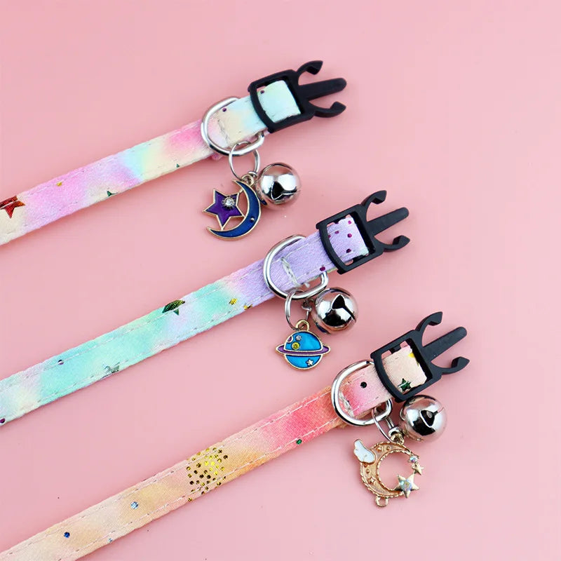 Colourful Butterfly & Star Pet Collar with Bell