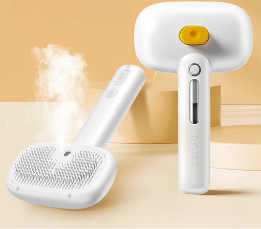 Pet Steam Comb - Electric Spray Brush for Dog & Cat Hair Removal and Grooming