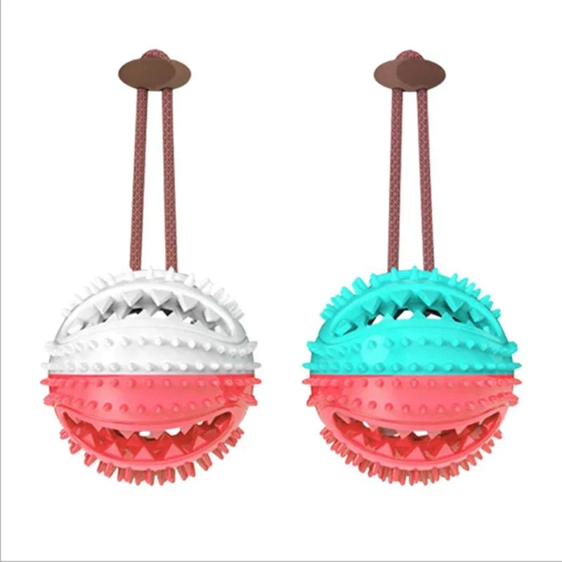 Interactive Rubber Food Dispenser Ball with Bell - Dog Chew Toy