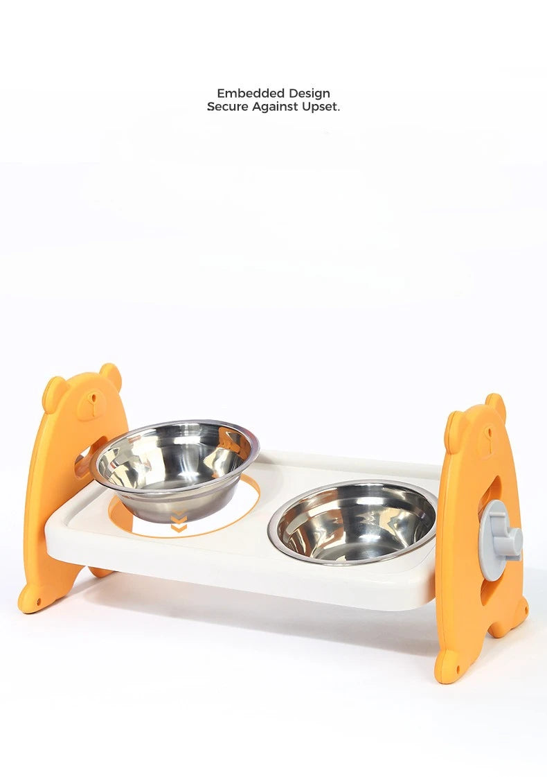 Gamelle double pour animaux avec support antidérapant