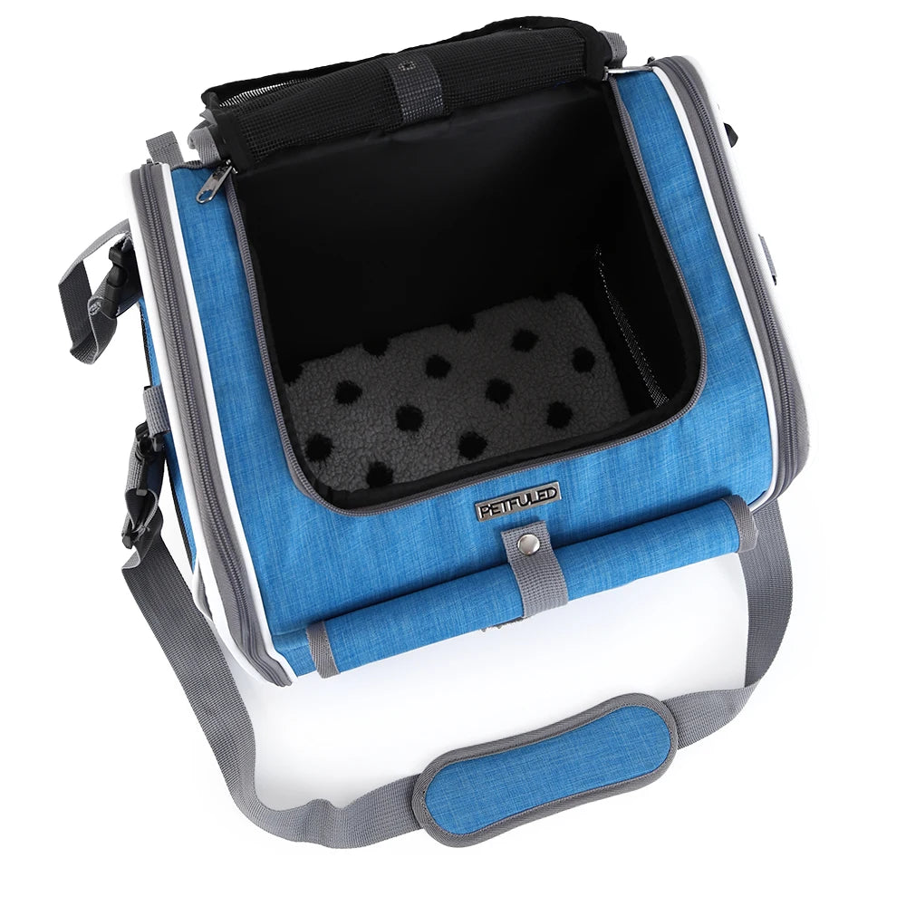 Expandable Soft-Sided Pet Carrier with Four Access Openings
