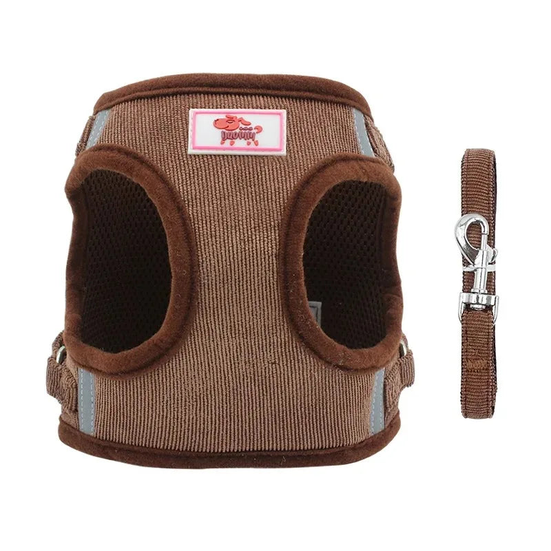 Harnais tactique pour chien avec laisse – Harnais de poitrine réglable pour chiens de petite à grande taille