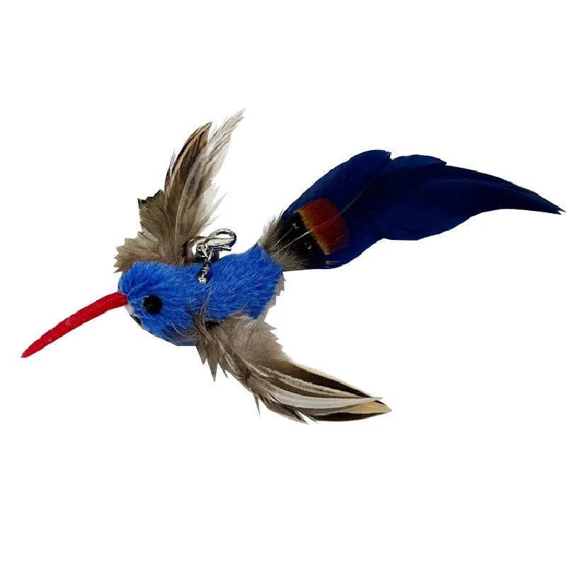 Interactive Feather Wand Cat Toy with Bell