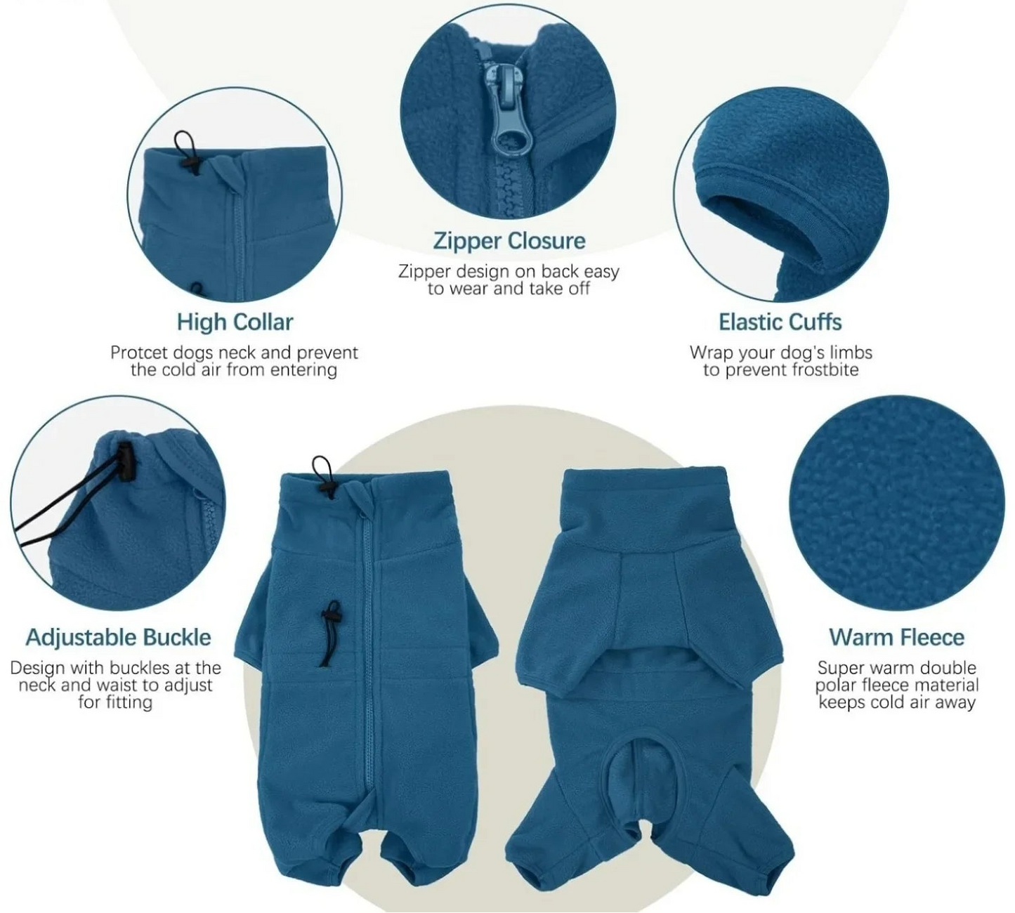 Manteau d'hiver pour chien - Veste coupe-vent en polaire douce pour temps froid