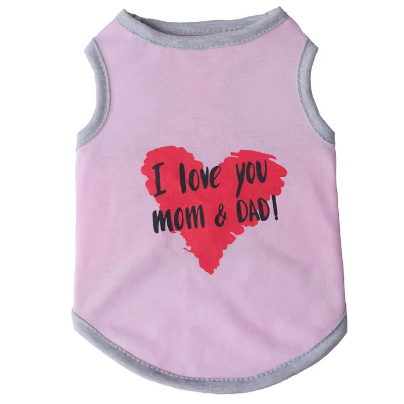 Printed Sleeveless Vest for Cats & Small Dogs