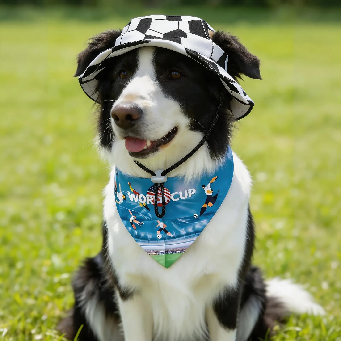 Football Fan Hat & Scarf Costume Set for Dogs & Cats