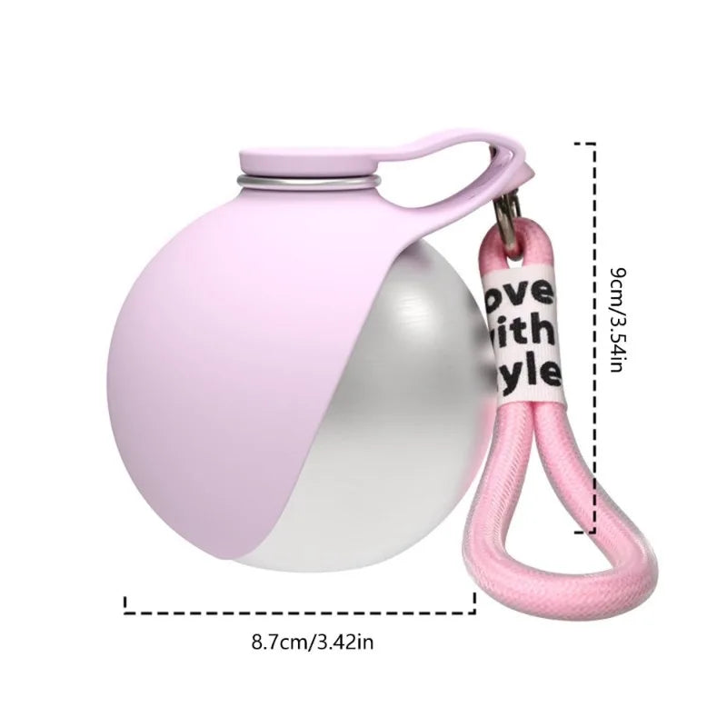 Stainless Steel Dog Water Bottle with Removable Silicone Bowl — Leak-Proof