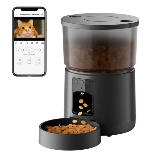 Automatic Cat & Dog Feeder with Camera — Dual Band WiFi, Anti-Clog & Voice Intercom