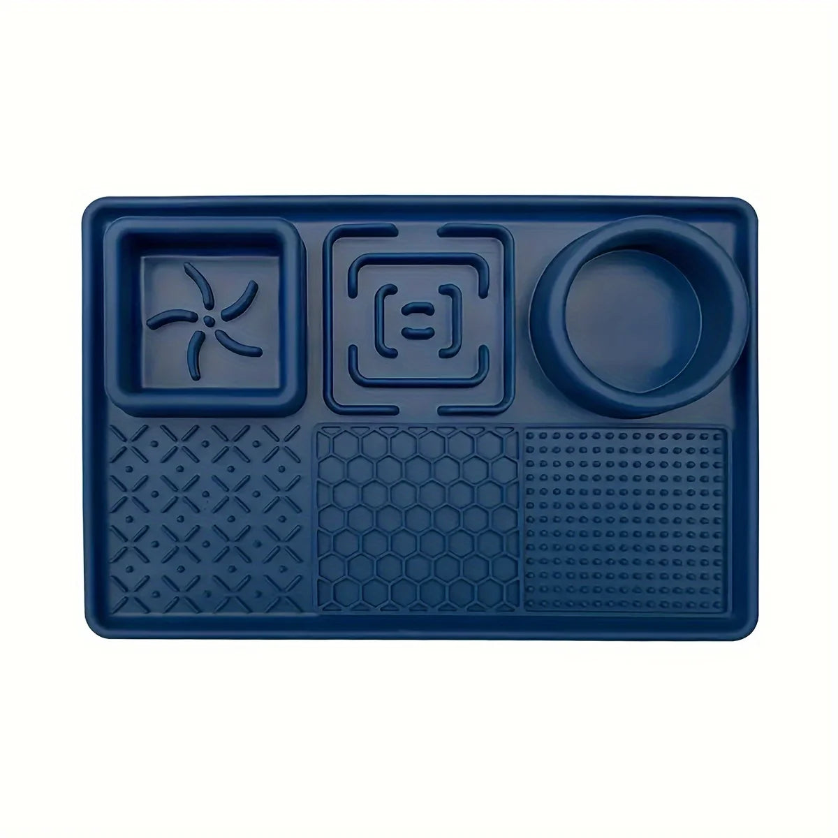 Silicone Slow Feeder Lick Mat with Suction Cup & Divider for Dogs & Cats
