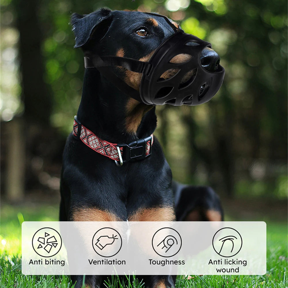 Breathable Anti-Bite Dog Muzzle with Open Nose