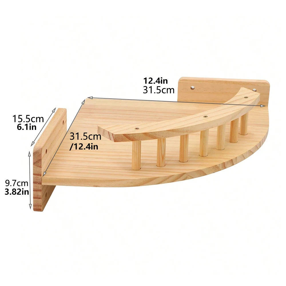 Wall-Mounted Cat Climbing Shelf & Hammock Set