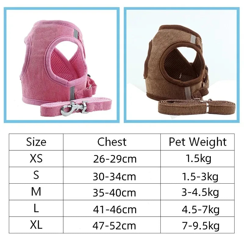 Harnais tactique pour chien avec laisse – Harnais de poitrine réglable pour chiens de petite à grande taille
