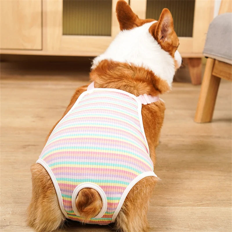 Striped Adjustable Physiological Shorts for Female Dogs