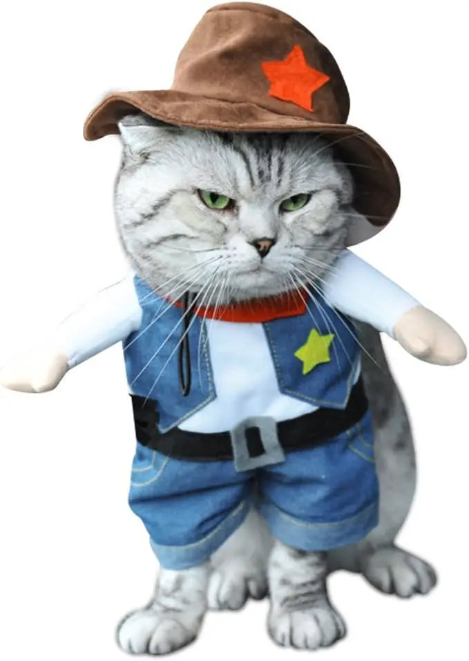 Costume de cowboy occidental pour animal de compagnie