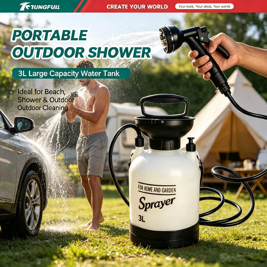 Portable Manual Camping Shower Pump with 3m Hose