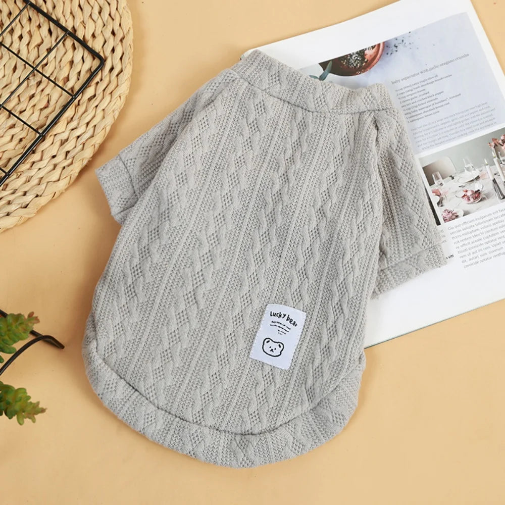 Long-Sleeve Knitted Pullover Sweater for Cats & Small Dogs