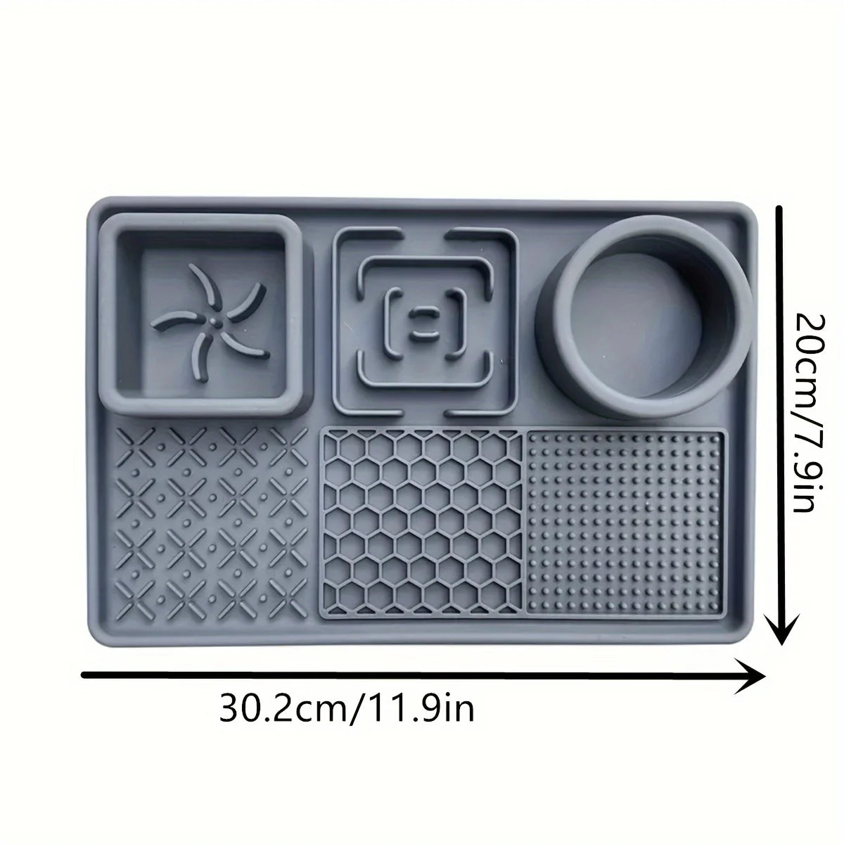 Silicone Slow Feeder Lick Mat with Suction Cup & Divider for Dogs & Cats