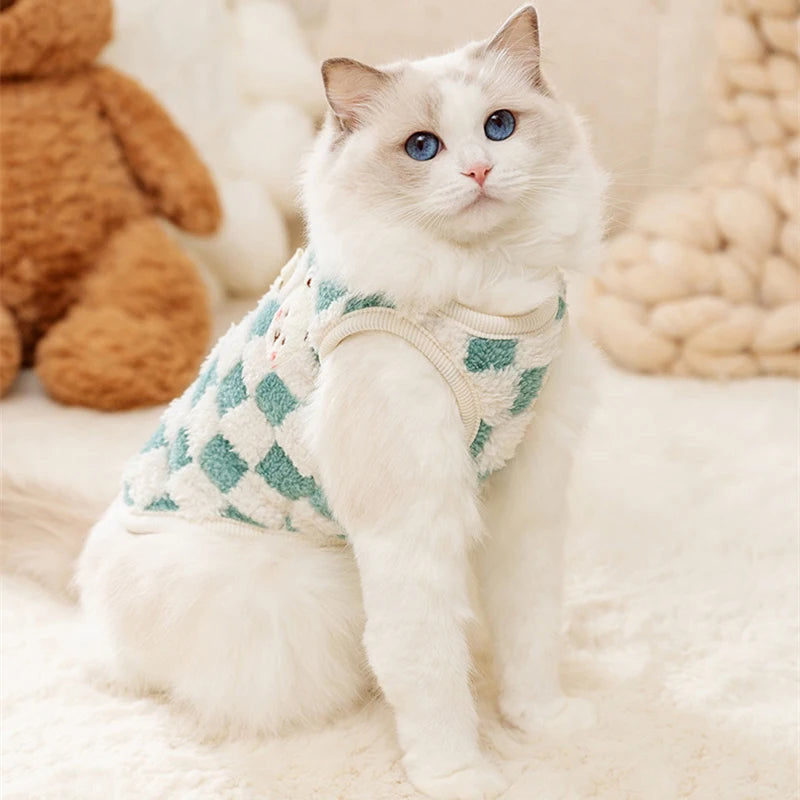 Fleece Button Jacket for Cats & Small Dogs