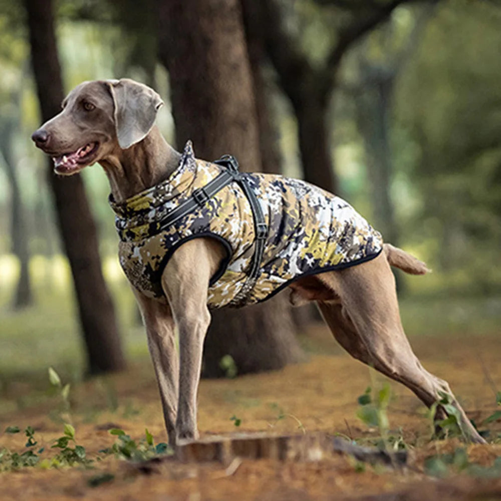 Reflective Fleece Dog Jacket with Integrated Harness