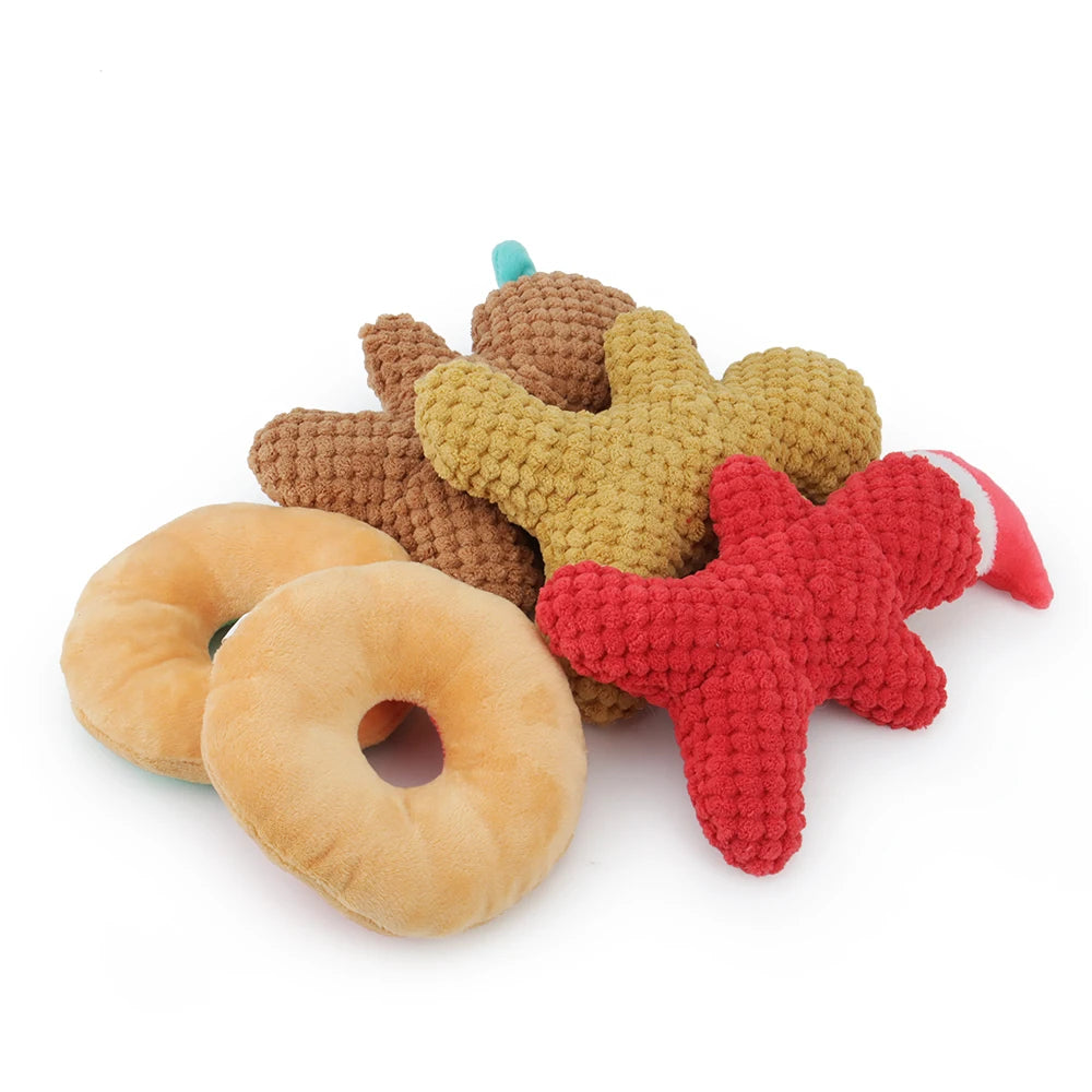 Christmas Plush Squeaky Toy for Dogs & Cats – Santa, Deer & Gingerbread