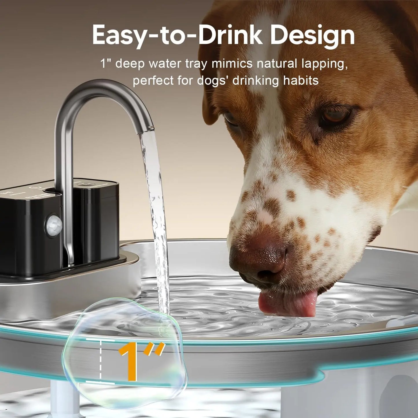 7L Stainless Steel Wireless Pet Water Fountain with Motion Sensor