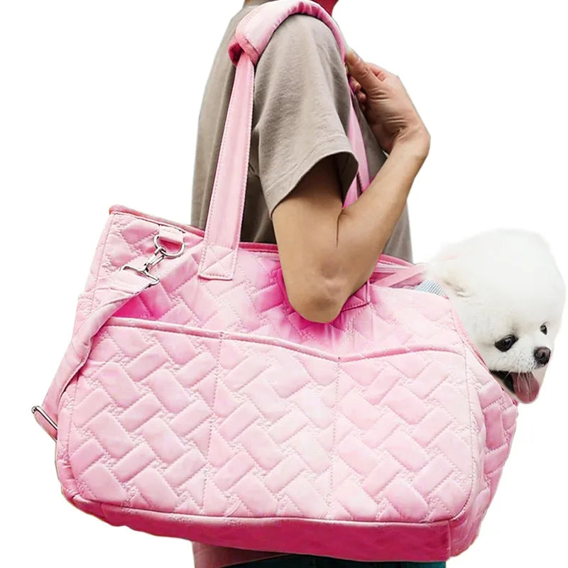 Portable Pet Carrier Tote Bag for Small Dogs & Cats — Breathable Mesh Handbag for Travel & Outdoor Use