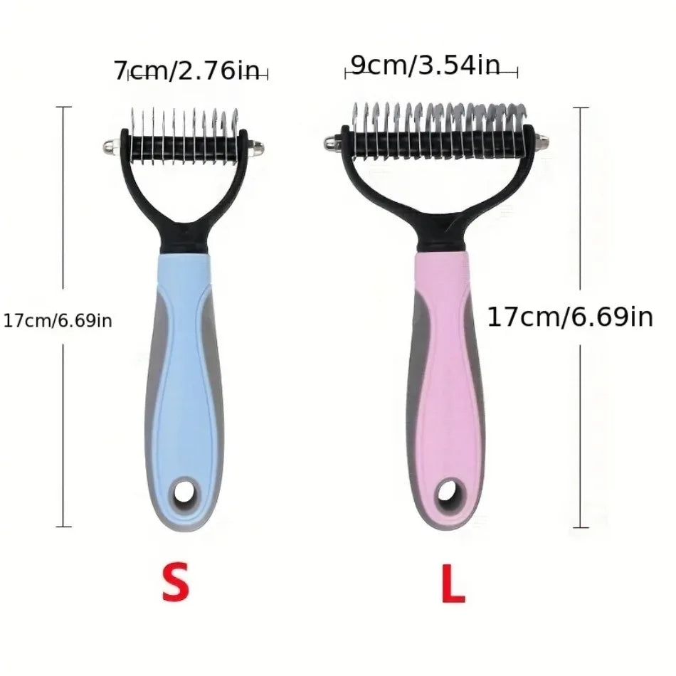 Double-Sided Stainless Steel Pet Grooming Comb – Detangling & Dematting Brush for Dogs & Cats