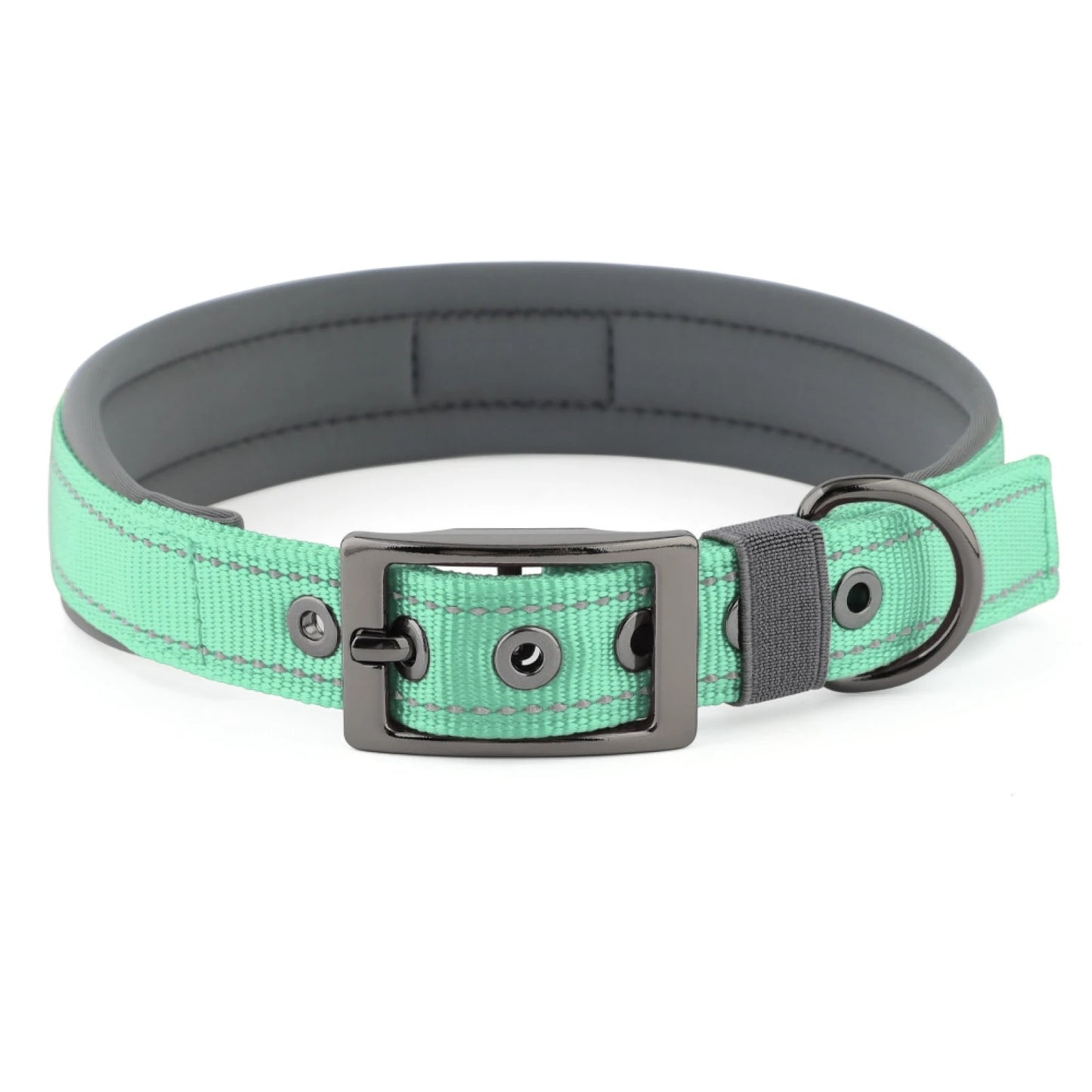 Neoprene Padded Reflective Dog Collar with Metal Buckle