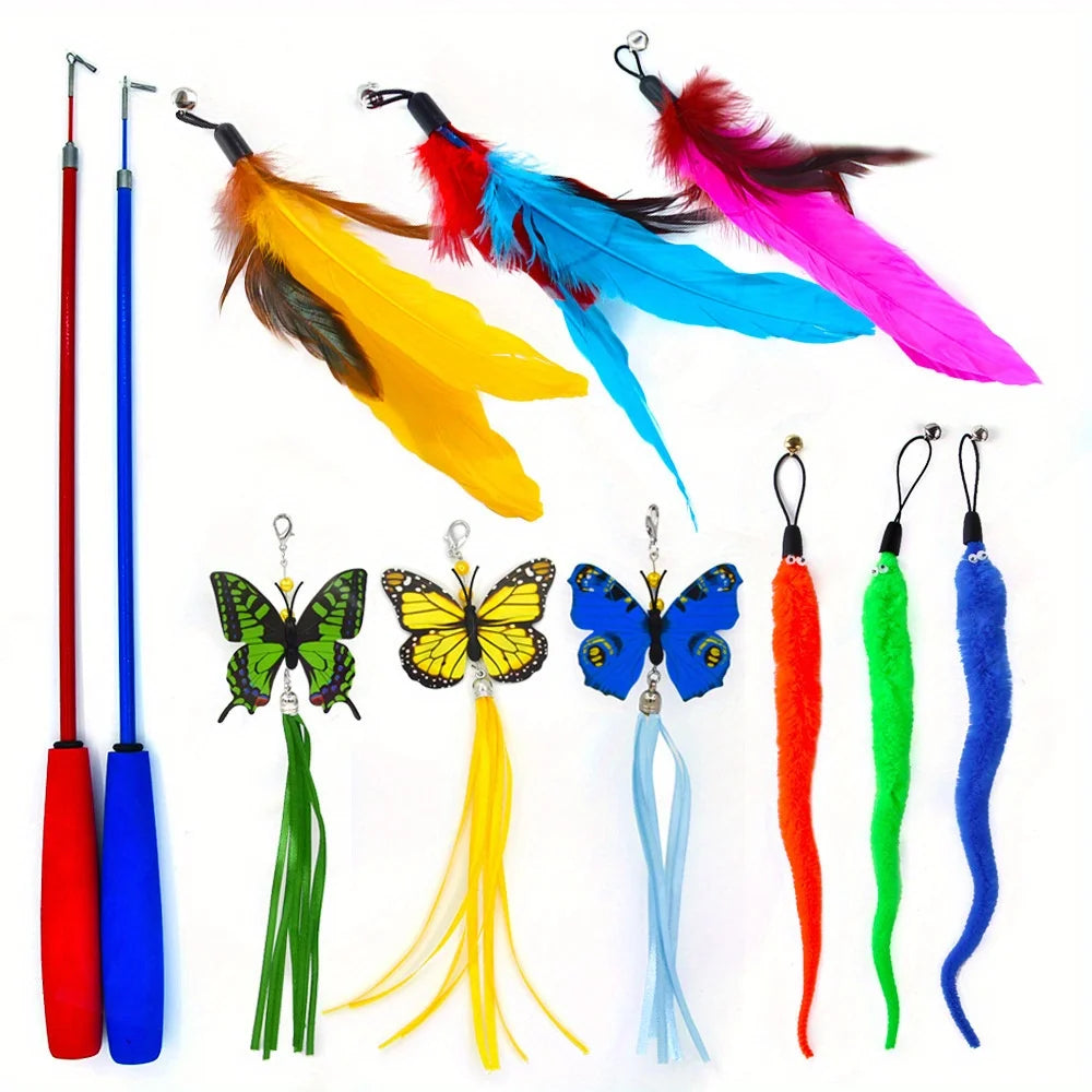 Feather Cat Wand 11-Pack with Bells