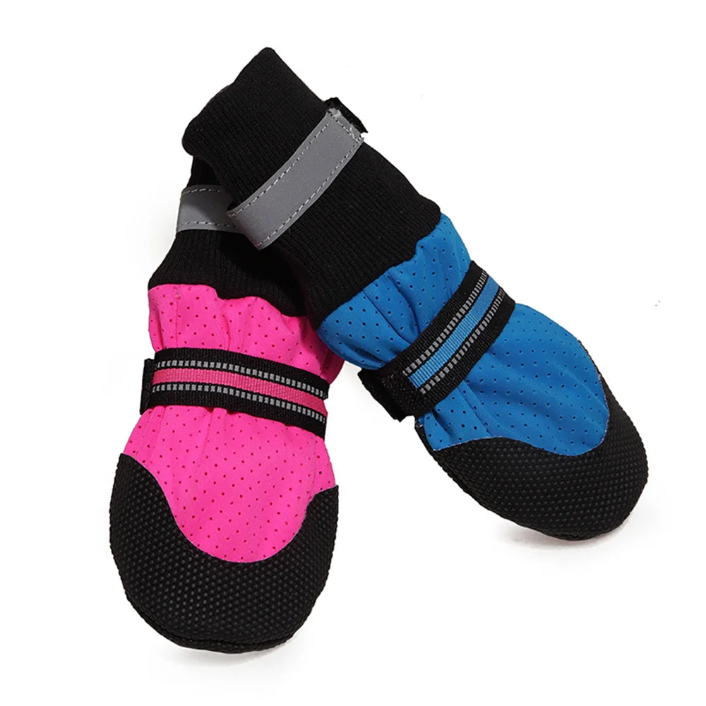 Reflective Dog Shoes with Breathable Mesh & Rubber Sole