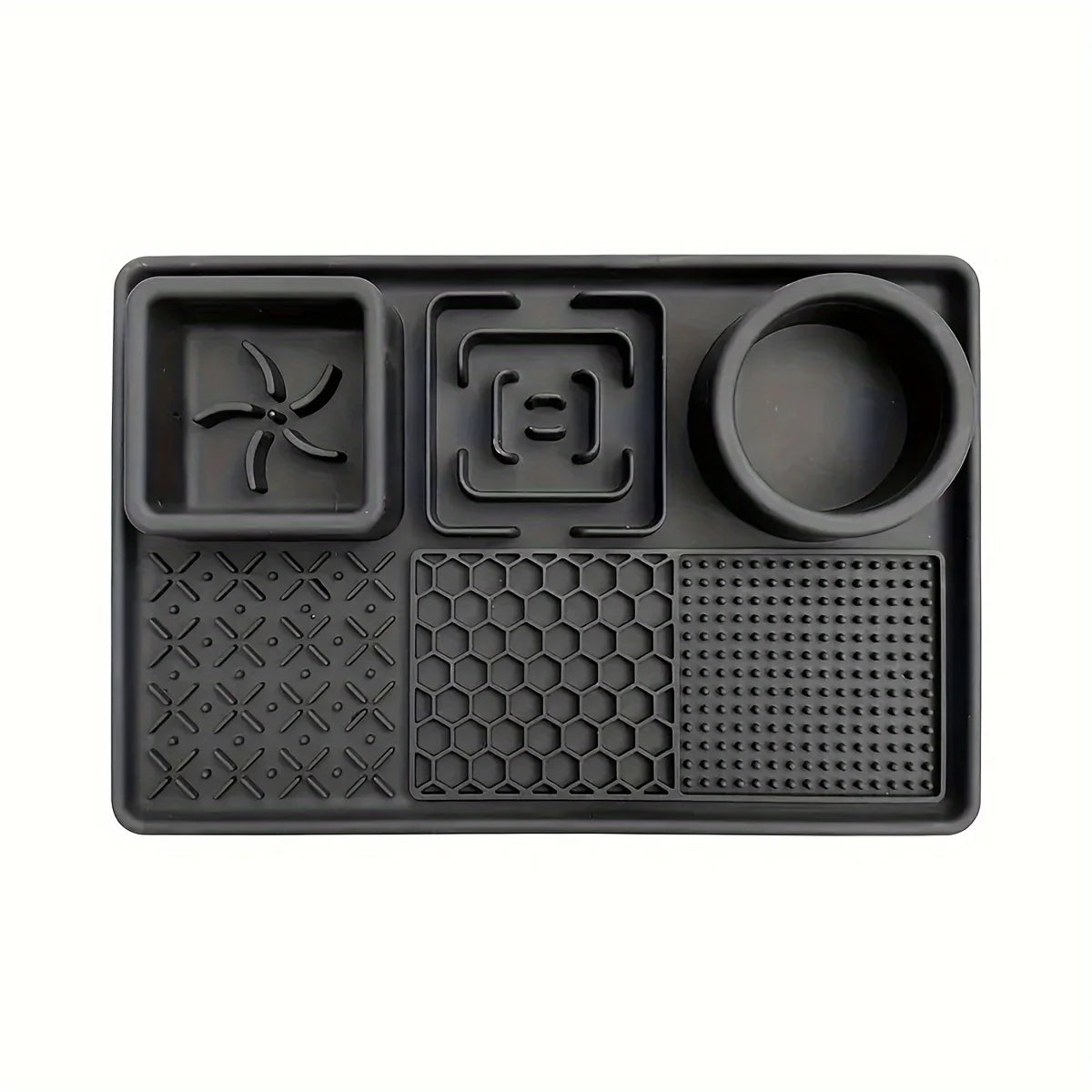 Silicone Slow Feeder Lick Mat with Suction Cup & Divider for Dogs & Cats